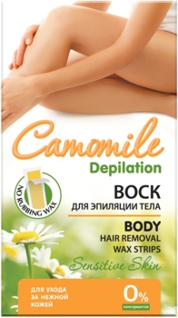 Воскові смужки для епіляції тіла Camomile Depilation 16 шт. - Pampik