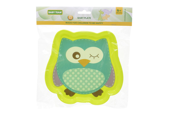 Тарілка Baby Team Улюблені тварини Совеня, 300 мл, салатовий (6012_совенок_сал) - Pampik - 2