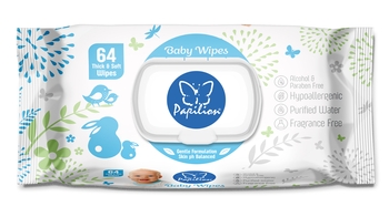 Вологі серветки Papilion Baby Sensitive, 64 шт. - Pampik