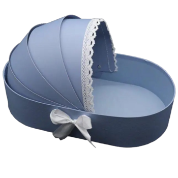 Подарункова коробка UFO Blue Колиска W9298, 33х17х8 см, синій (W9298 33*17*8 BLUE колиска) - Pampik