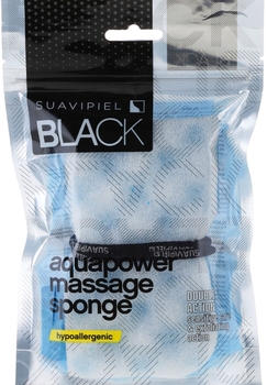 Губка для душа массажная Suavipiel Black Aqua Power Massage, голубой, 1 шт. - Pampik
