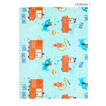 Дитячий двосторонній складний килимок Poppet Дорога додому та Пожежна команда, 150х200х0,8 см (PP019-150H) - Pampik - 2