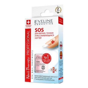 Препарат для крихких і ламких нігтів Eveline Nail Therapy Professional SOS, 12 мл (LL12NTSOSN) - Pampik - 3