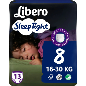 Подгузники-трусики Libero Sleep Tight 8 (16-30 кг), 13 шт. - Pampik