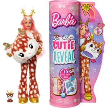 Лялька Barbie Cutie Reveal Зимовий блиск у костюмі оленя, 30 см (HJL61) - Pampik