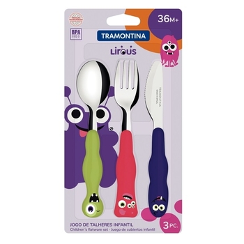 Набор столовых приборов Tramontina Baby Lirous, 3 предмета, (23797/910) - Pampik - 2