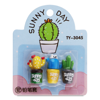 Набор колпачков канцелярских Offtop Кактусы 3 шт (853503) - Pampik