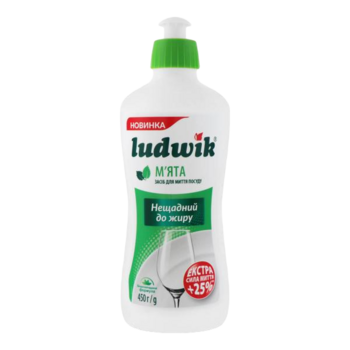 Засіб для миття посуду Ludwik М'ята, 450 г (836104) - Pampik