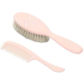 Щетка и гребешок для волос BabyOno, супермягкая щетина, светло-розовый (568/04) - Pampik