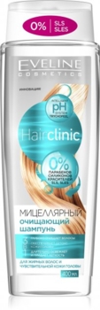 Міцелярний очищуючий шампунь Eveline Hair Сlinic, 3 в 1, 400 мл - Pampik