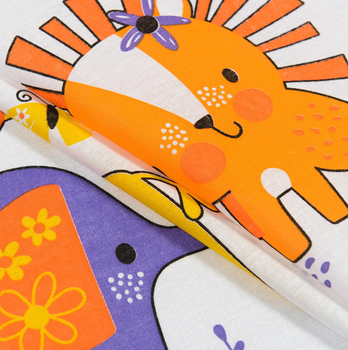 Комплект постельного белья Home Line Мадагаскар, бязь, 147х112 см, желтый с фиолетовым (163816) - Pampik - 2