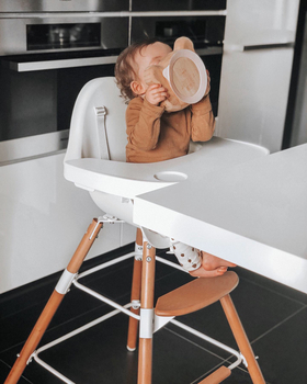 Стілець для годування Childhome Evolu 2 з бампером, білий (CHEVOCHNW) - Pampik - 17