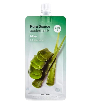 Маска ночная Missha Pure Source Pocket Pack, с экстрактом алоэ вера, 10 мл - Pampik