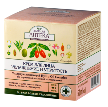 Крем для лица Зеленая Аптека Увлажнение и упругость, 50 мл - Pampik