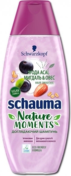 Шампунь Schauma Nature Moments Смузі Ягода Асаї, Мигдаль та Овес, для дуже сухого та виснаженого волосся, 400 мл - Pampik