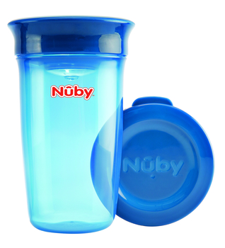 Чашка-непроливайка Nuby 360°, з кришечкою, 360 мл, блакитний (NV0414003blu) - Pampik - 2