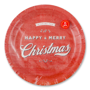 Набір одноразових тарілок Offtop, червоний, 6 шт. (854870) - Pampik