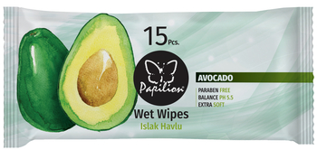 Вологі серветки Papilion Фруктова терапія Авокадо, 15 шт. - Pampik