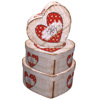 Набор подарочных коробок UFO Love 3366-SY533, 3 шт. (3366-SY533 Набор 3 шт LOVE серд.) - Pampik