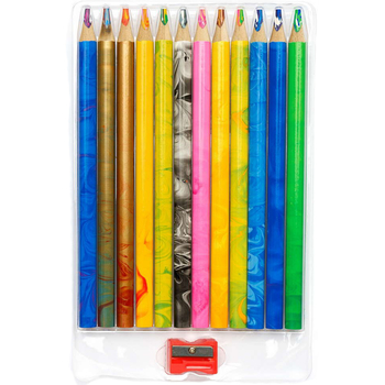 Карандаши цветные Школьник Джамбо Радуга с точилкой 12 цветов (312118002-UA) - Pampik - 2