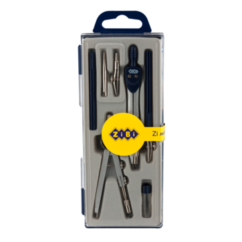 Готовальня ZiBi, 7 предметів, темно-синій (ZB.5306BS-03) - Pampik