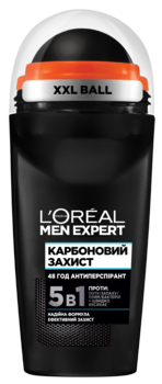 Дезодорант-Антиперспірант L’Oreal Paris Men Expert, Карбоновий захист, для чоловіків, кульковий, 50 мл - Pampik