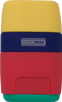 Точилка з контейнером Buromax Rubber Touch, з ластиком (BM.4771-1) - Pampik