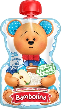Пюре Bambolina Pouch Яблуко-сир-вершки, 90 г - Pampik