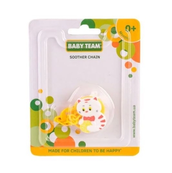 Ланцюжок для пустушки Baby Team Звірятка Котик (3332 котик) - Pampik - 2