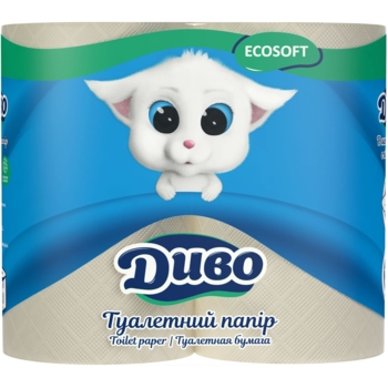 Туалетний папір Диво Ecosoft двошаровий 4 рулони (406840) - Pampik