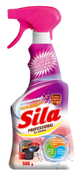 Мультифункциональное средство для мытья и очистки кухни Sila Professional, с распылителем, 500 г - Pampik