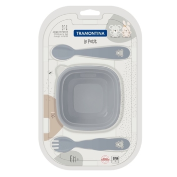 Набор детской посуды Tramontina Baby Le Petit, 3 предмета, серый (23797/603) - Pampik - 2