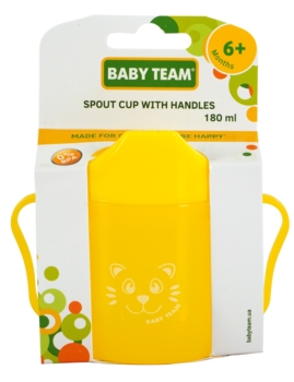 Поїльник Baby Team, зі спаутом, від 6 міс., 180 мл, жовтий (5007) - Pampik - 3