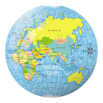 М'яч Mondo з мапою, 23 см (26043) - Pampik