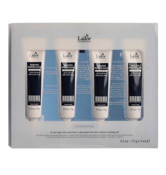 Сироватка La’dor Keratin Power Glue, для посічених кінчиків, 60 г (4 уп. по 15 г) - Pampik