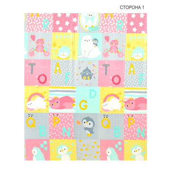 Дитячий двосторонній складний килимок Poppet Стікери та Казковий політ, 180x150x1 см (PP010-150) - Pampik - 2