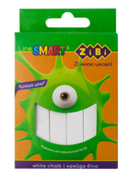 Крейда біла ZiBi Smart Line, 12 шт. (ZB.6705-12) - Pampik