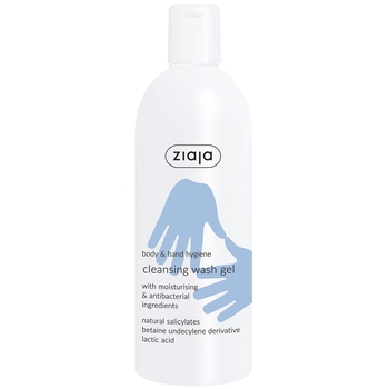 Очищающий гель Ziaja для мытья тела и рук антибактериальный, 400 мл (16228) - Pampik