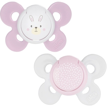 Силиконовая пустышка Chicco Physio Comfort, 0-6 мес., розовая, 2 шт. (74931.11.00.00) - Pampik