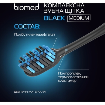 Зубная щетка Biomed Black, голубая - Pampik - 12