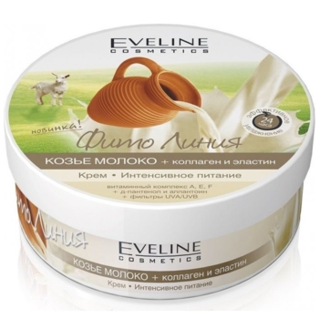 Крем для лица Eveline Козье молоко + коллаген и эластин Фито Линия, 210 мл (C210FLKM) - Pampik
