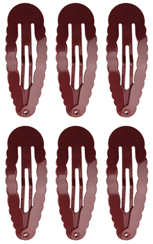 Набор металлических зажимов для волос Titania Riffel Medium, 6 шт., коричневый (7887 B) - Pampik