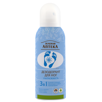 Дезодорант для ног охлаждающий Зеленая Аптека Ультрасвежесть 150 мл - Pampik
