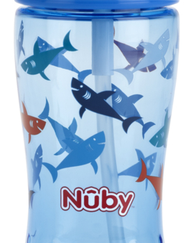 Поїльник Nuby Tritan Flip-it з трубочкою-непроливайкою, синій, 360 мл (NV0414022blu) - Pampik - 2