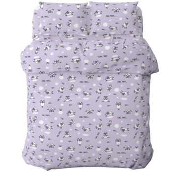 Комплект постельного белья Home Line Ягнята, бязь, 147х112 см, фиолетовый (159141) - Pampik