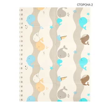 Дитячий двосторонній складний килимок Poppet Динозаврики та Маленькі кити, 150х200х0,8 см (PP017-150H) - Pampik - 3