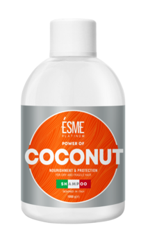 Шампунь Esme Platinum Coconut з маслом кокосу, для сухого та ламкого волосся, 1000 мл - Pampik
