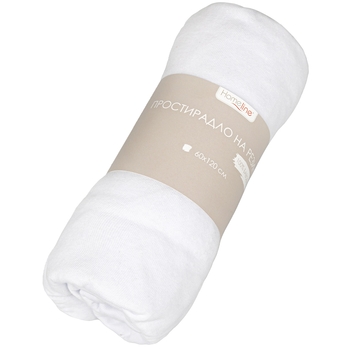 Простыня на резинке Home Line, трикотаж, 120х60 см, белый (157722) - Pampik