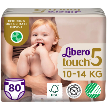 Подгузники на липучках Libero Touch 5 (10-14 кг), 80 шт. - Pampik