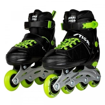 Роликовые коньки Stiga Tornado размер 34-37 черный с зеленым (80-2040-05) - Pampik